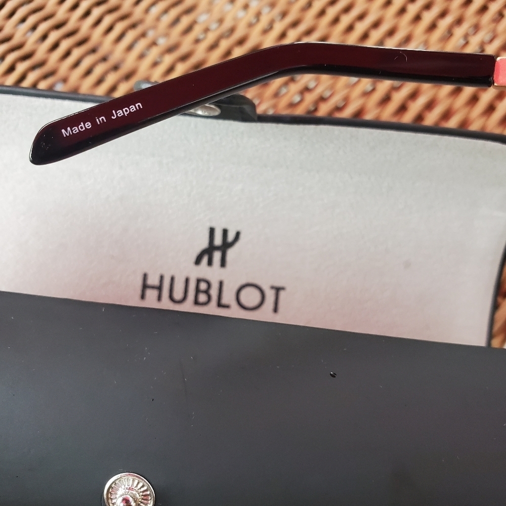 Hublot Tech Shield Sunglasses H006 Gold/Bue in Pristine Condition With CASE - Picture 6 of 12